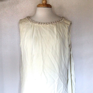 Vintage 1960&#39;s Long White Beaded and Pearl Lined Semi-Formal Dress from The Beverly Hills Hotel! Cute!