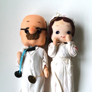 Vintage 1960&#39;s Big Eyed Morsly Doctor and Nurse Doll Set! Made in Japan! Super Kitschy!