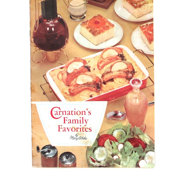 Vintage 1950's Carnation's Family Favorites Cooking Pamphlet! Mickey Mouse Club Ad on the Back!