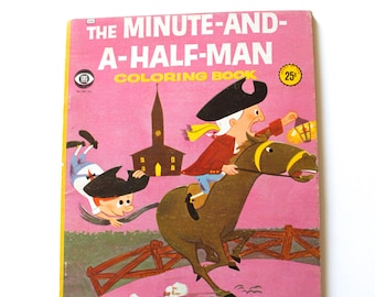 Vintage 1960's The Minute and A Half Man CBS Cartoon Coloring Book! Cute!