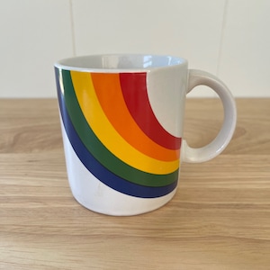 Vintage 1980&#39;s Rainbow Coffee Mug! Kitschy Pride!