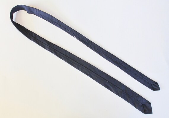 Vintage 1950s/1960s Slim Mens Necktie- Navy Blue … - image 3