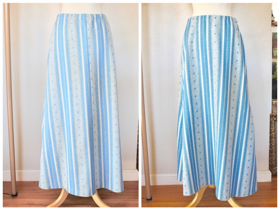 Vintage 1960's/1970's Women's Light Blue, Grey, a… - image 1