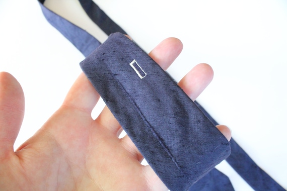 Vintage 1950s/1960s Slim Mens Necktie- Navy Blue … - image 1