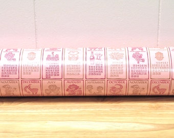 Vintage 1960's-70's Pink Zodiac Wrapping Paper! Super Kitschy!