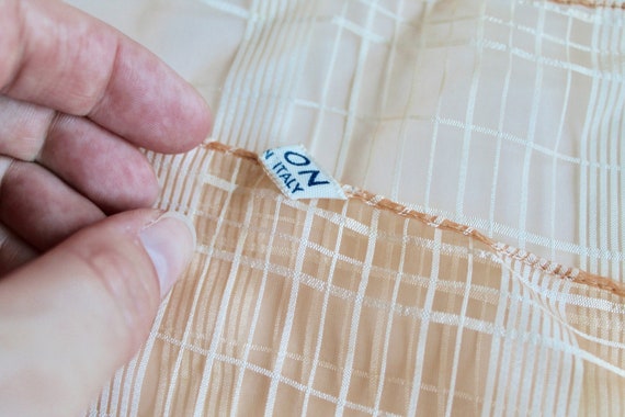 Vintage 1960s Rectangular Light Orange Sheer Chif… - image 3
