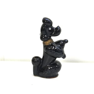 Vintage 1950&#39;s Ceramic Black Poodle Figurine/Pen Holder - Made in Japan!