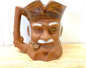 Vintage 1960's-70's Pirate Shaped Ceramic Coffee Mug! Super Cool and Unique!