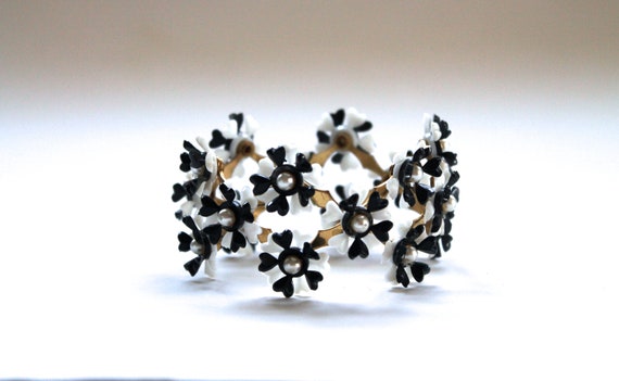 Vintage 1950's-60's Metal and Plastic Beaded Pony… - image 1