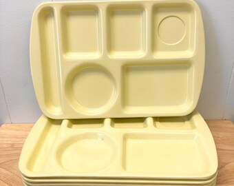 Vintage 1950's/1960's Multicolored Plastic Divided Rectangular Tray Lot of 6 Pieces! Colonial Plastics!