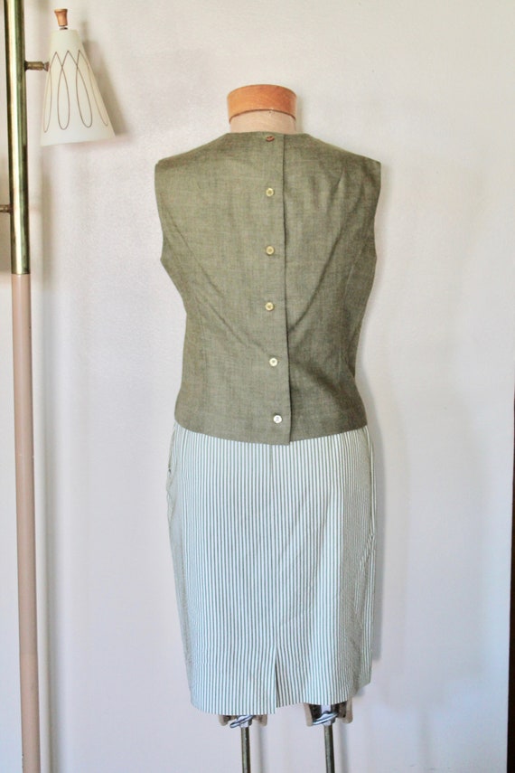1960s Brown and White Striped Womens/Ladies Suit … - image 2