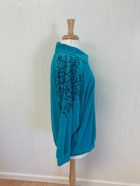 Vintage 1980's/1990's Womens Teal/Turquoise Velve… - image 3