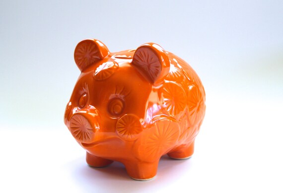 orange piggy bank
