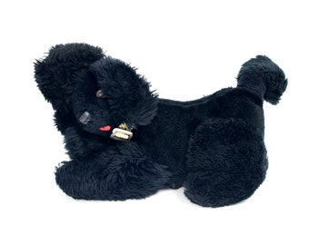 Vintage 1960's-70's Black Poodle Plush Novelty AM Radio!