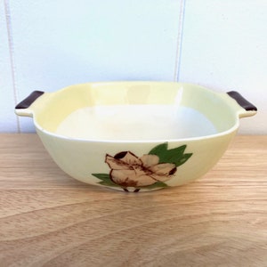 Vintage 1950&#39;s Weil Ware Yellow Rose Ceramic Serving Bowl!