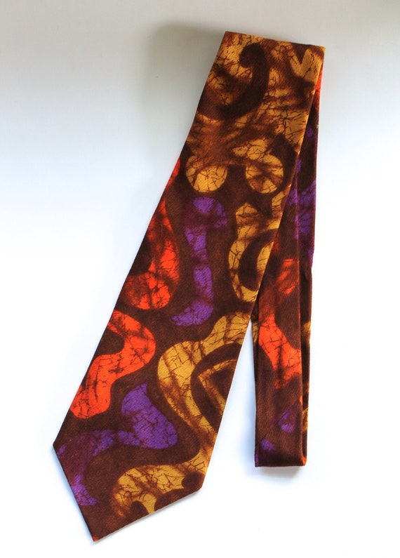 Vintage 1960s/1970s Wide Textured Cotton Necktie -