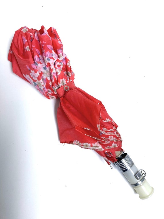 Vintage 1970's-80's Cherry Blossom Themed Umbrella