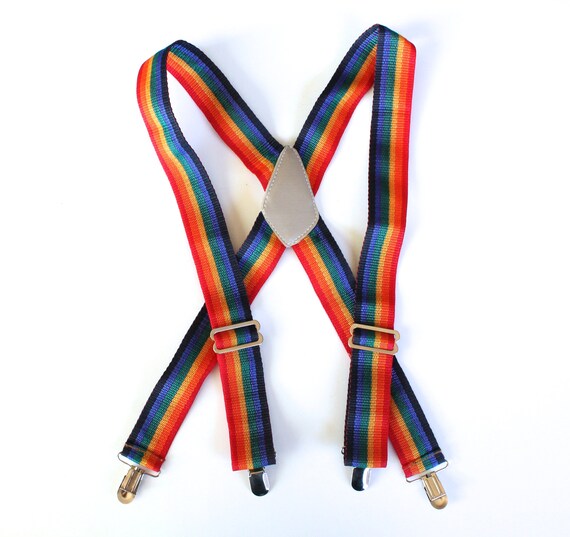 70's Rainbow Stripe Suspenders
