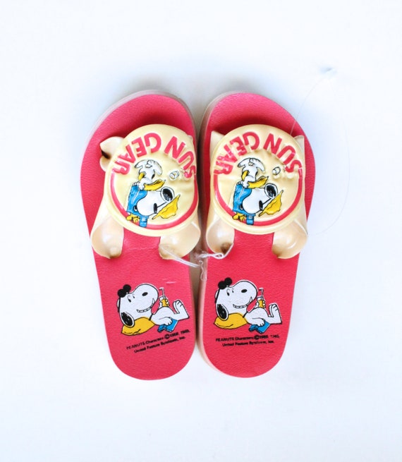 Vintage 1970's-80's Snoopy Kids Sandals! Vintage P