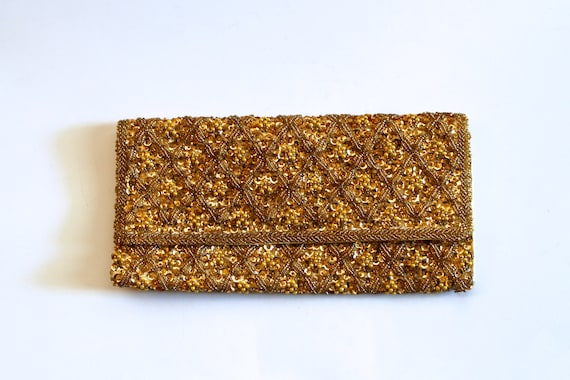 Vintage Gold Sequined Wallet/Clutch Purse! - image 1