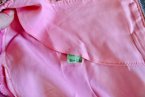 Vintage 1960s Bubblegum Pink Folksy Style 3/4 Sle… - image 9