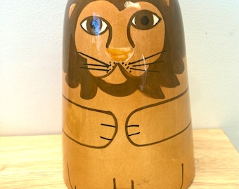 Vintage 1960's-70's Ceramic Lion Coin Bank! Made in Italy!