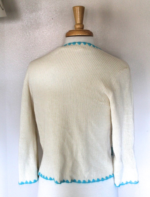 Vintage 1950s/60s Womens Ivory Susan Laurie Knit … - image 5