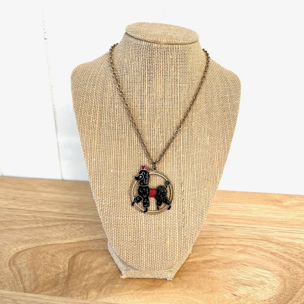 Vintage 1950s/1960s Gold Tone Poodle Childs Necklace! Cute!