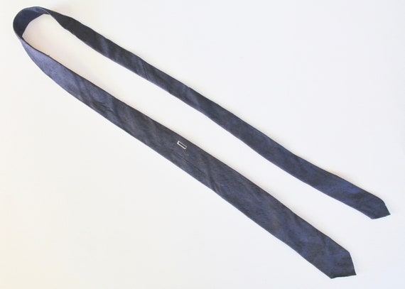 Vintage 1950s/1960s Slim Mens Necktie- Navy Blue … - image 4