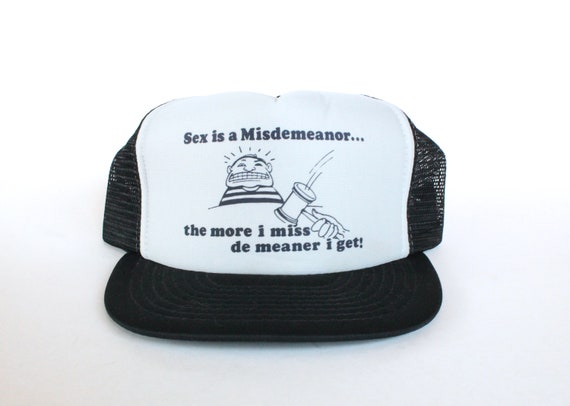 Vintage 1970's-80's Funny Sex Joke Trucker Hat/Ba… - image 1