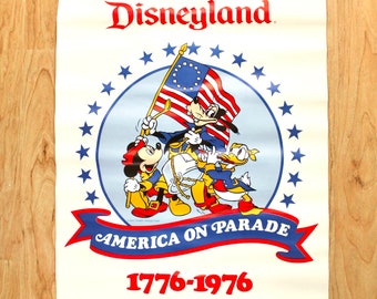 Vintage 1970's Disneyland America on Parade Bicentennial Souvenir Poster!