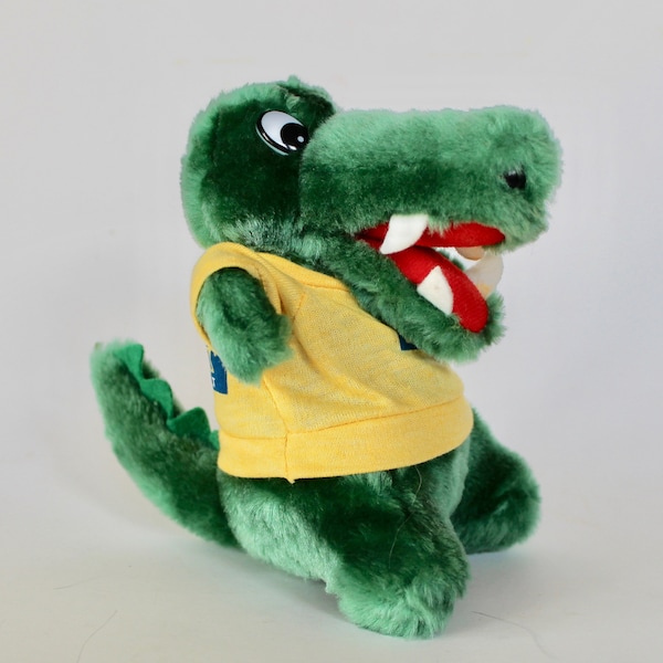 Vintage 1980's Advertising GoodYear Tires Green Alligator Plush Toy/Stuffed Animal!