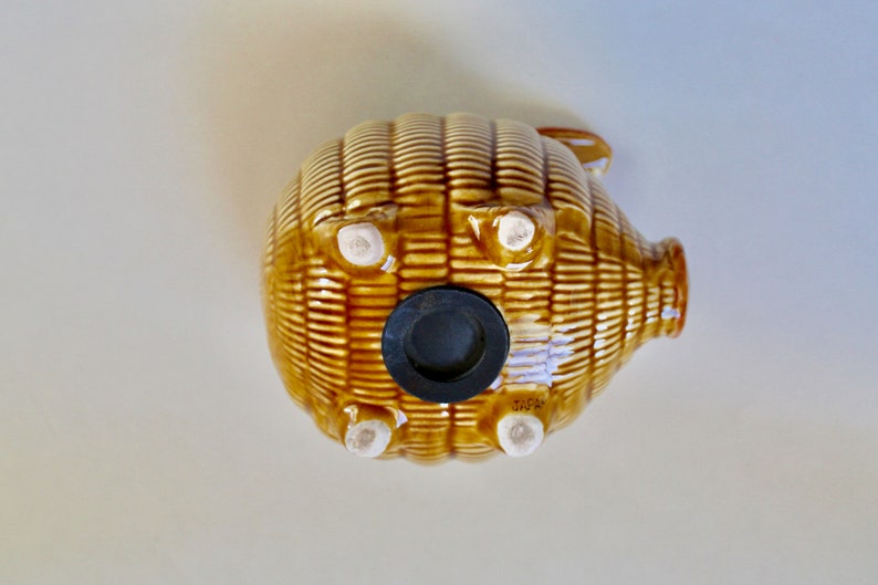 Vintage 1950's Ceramic Rope/wicker Piggy Bank Unusual and Etsy