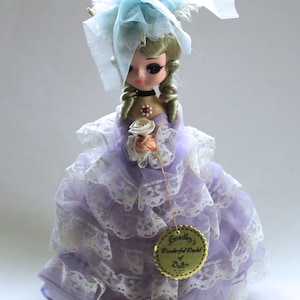 Vintage 1970&#39;s Big Eye Bradley Doll with Purple Dress! Super Cute!