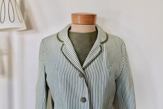 1960s Brown and White Striped Womens/Ladies Suit … - image 6