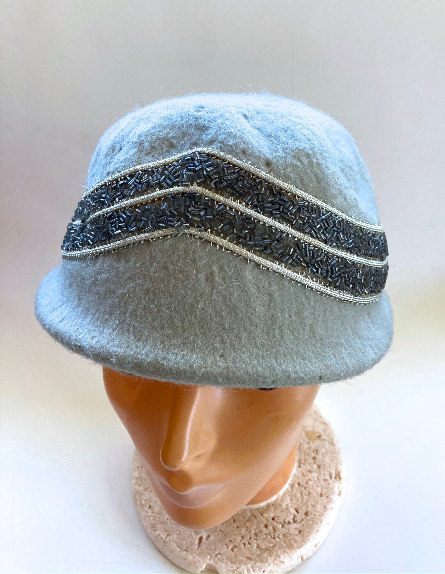 Vintage 1940s Grey Hat - Etsy display picture 1