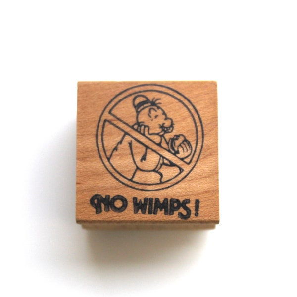 Vintage 1980's-90's Popeye Wimpy "No Wimps!" Rubber Stamp!