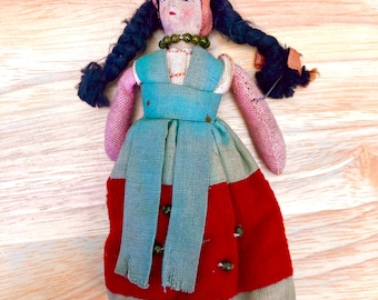 Vintage 1930's-40's Painted Face South American Gaucho Doll!