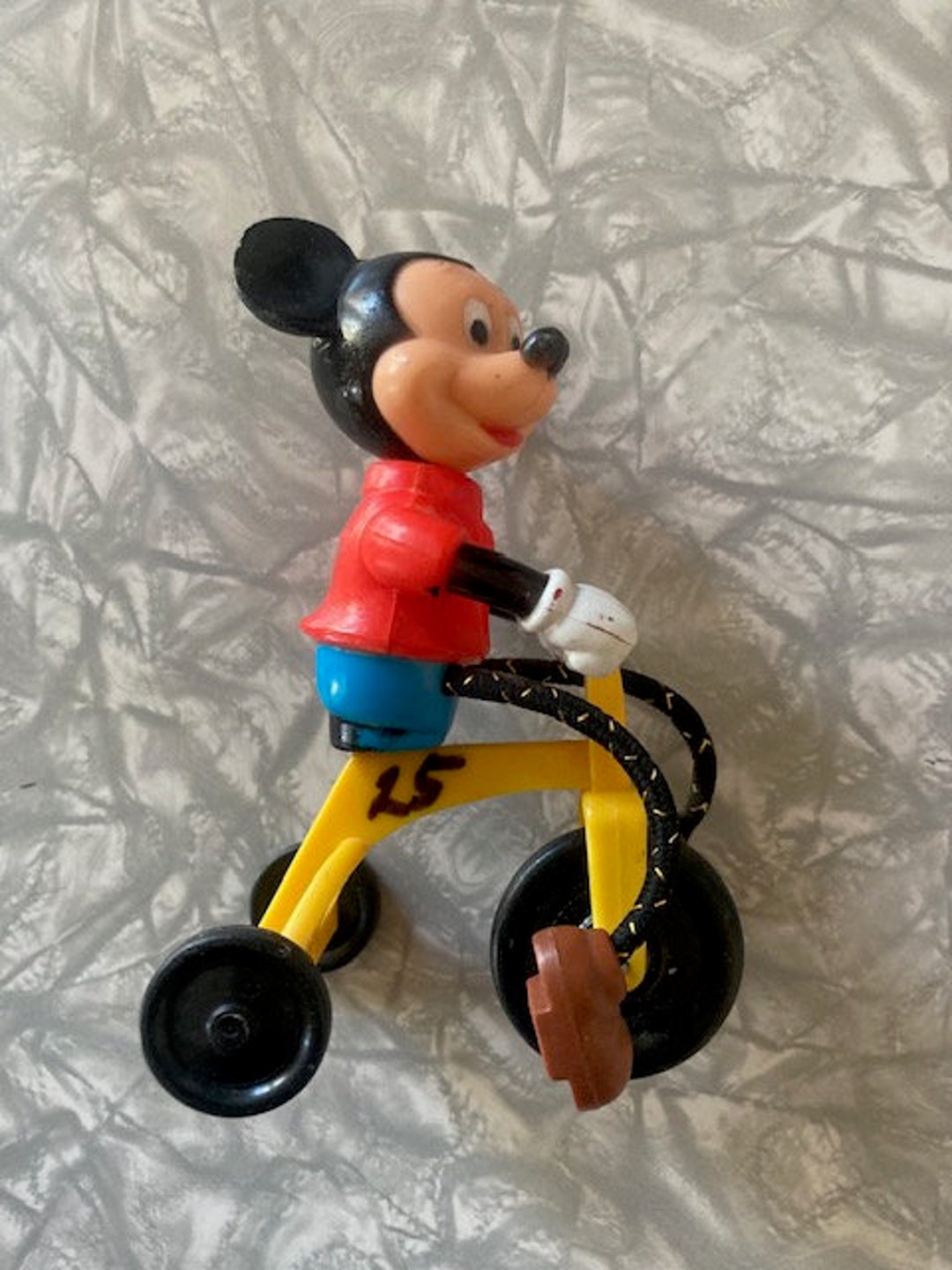 Vintage 1970's Disney Mickey Mouse Riding Bike Toy! Vintage