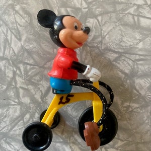 Vintage 1970&#39;s Disney Mickey Mouse Riding Bike Toy! Vintage Disneyana!