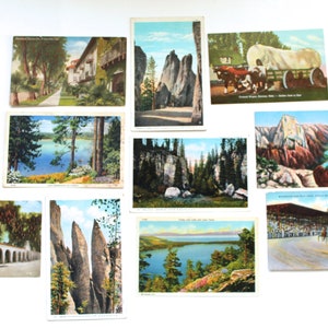 Vintage 1940&#39;s-70&#39;s Travel Souvenir Postcard Lot! Riverside CA, Needles State Park, Black Hills, Lake Arrowhead, Lake Tahoe, Myrtle Beach SC