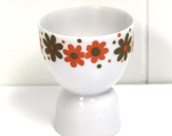 Vintage 1960's-70's Groovy Flower Ceramic Egg Cup! Super Cute!