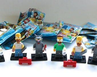 The Simpsons Lego Mini Figures Lot Of 6 Complete - Homer Simpson, Ned Flanders, Itchy the Cat | Lego Collectibles