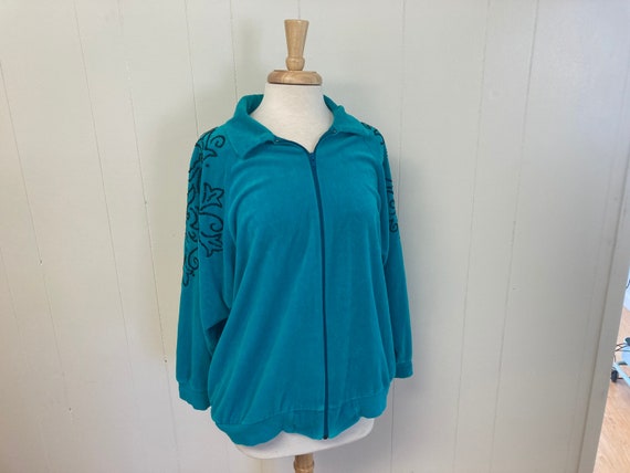 Vintage 1980's/1990's Womens Teal/Turquoise Velve… - image 1