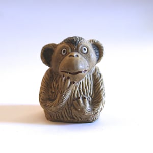 Vintage 1960&#39;s Painted Plaster Monkey/Chimp Figurine! Unusual Decor | Monkey Statue | Kitschy Figurine