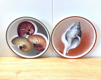Vintage 1980's Treasures of the Sea Collection Porcelain Dish Set of 2!