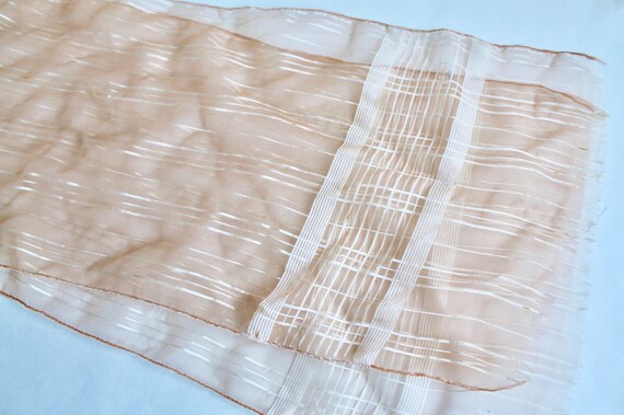 Vintage 1960s Rectangular Light Orange Sheer Chif… - image 5