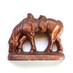 Vintage 1950's Copper Painted Horse Chalkware/Plaster Carnival Prize Statue | Vintage Old West Decor | Equestrian Style image 1