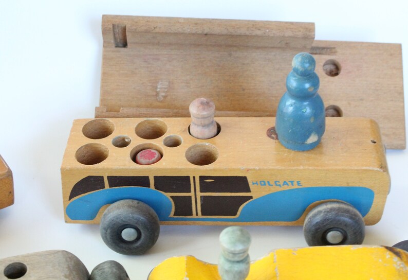 1940s Wooden Race Car and Peg People Toy Lot Antique Wooden - Etsy