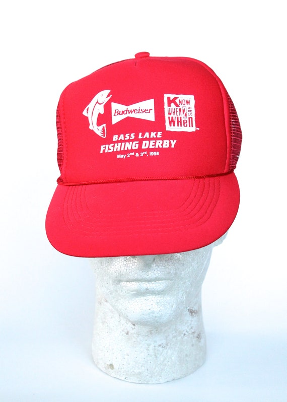 Berkley Retro Fishing Hat Vintage Trucker Baseball Red Cap